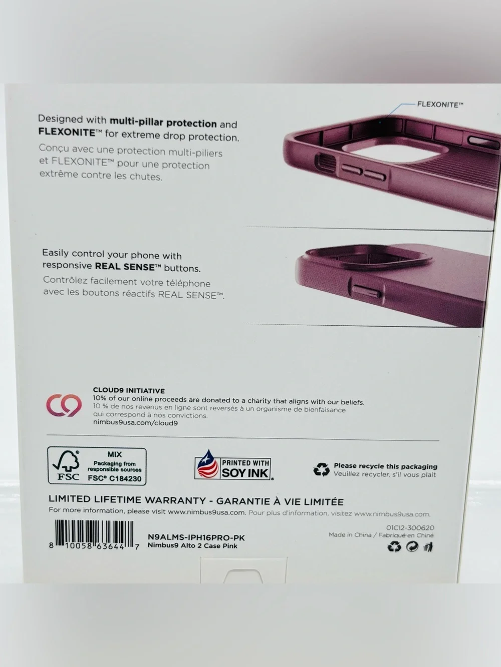 Nimbus9 Alto 2 iPhone 16 Pro Pink MagSafe Case Drop Tested Protection Slim New
